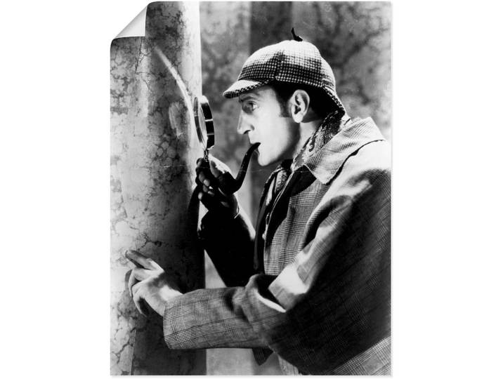 Wandbild ARTLAND Sherlock Holmes 1939 , schwarz (farbe bild(er): schwarz), B:30cm H:40cm, Bilder, Wandbild, als Leinwandbild, Poster in verschied. Grössen