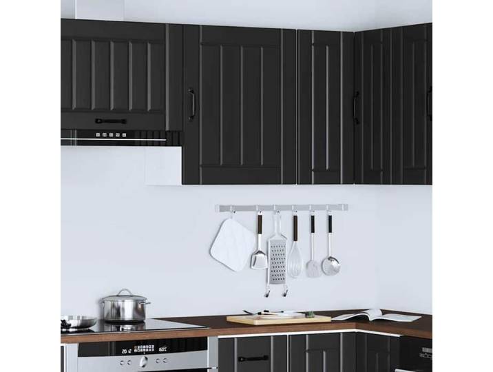 SALE d'hiver  Placard murale cuisine - mango - Armoire Suspendue - Lucca noir bois d'ingénierie EU677