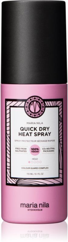 Maria Nila Style & Finish Quick Dry Heat Spray Hitzeschutzspray für Behandlungen mit Haarglätter und Lockenstab 150 ml