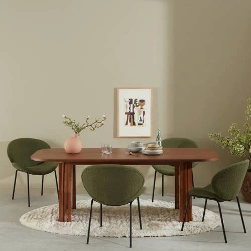 NOUS Living eetkamertafel Capana rechthoekig met afgeronde hoeken