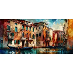 Leinwandbild VENEDIG (BHT 140x66x3,10 cm) - bunt - BHT 140x66x3,10 cm