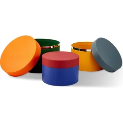 Caps and Jars Round Metal Aufbewahrungsboxen, farbig, 3 St.
