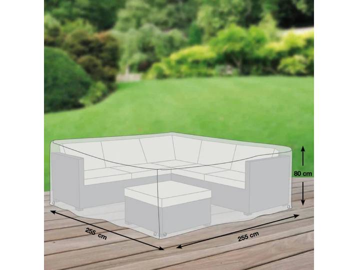 Premium Schutzhülle „02“ für Garteneck-Lounge L, 255 x 255 cm Grau LLR Collection