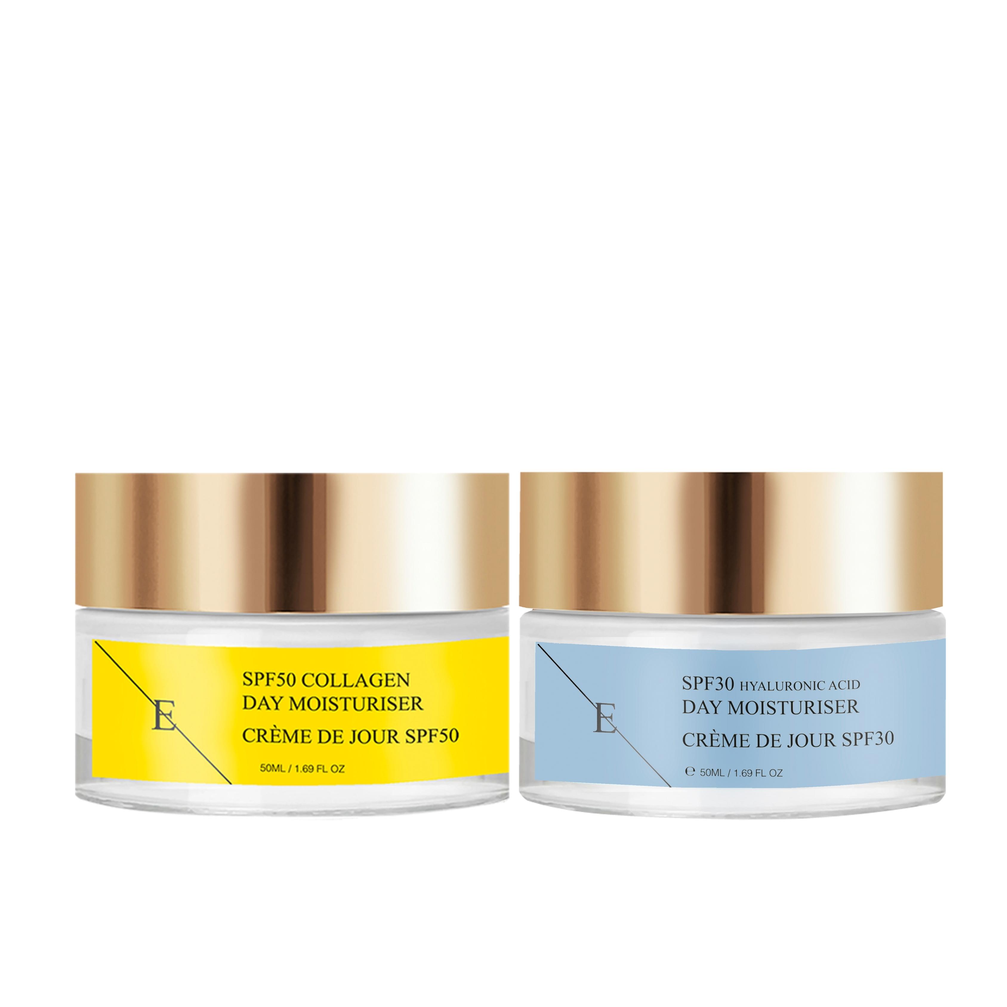 SPF 30 Hyaluronsäure-Tagescreme 50ml + SPF 50 Kollagen-Tagescreme 50ml