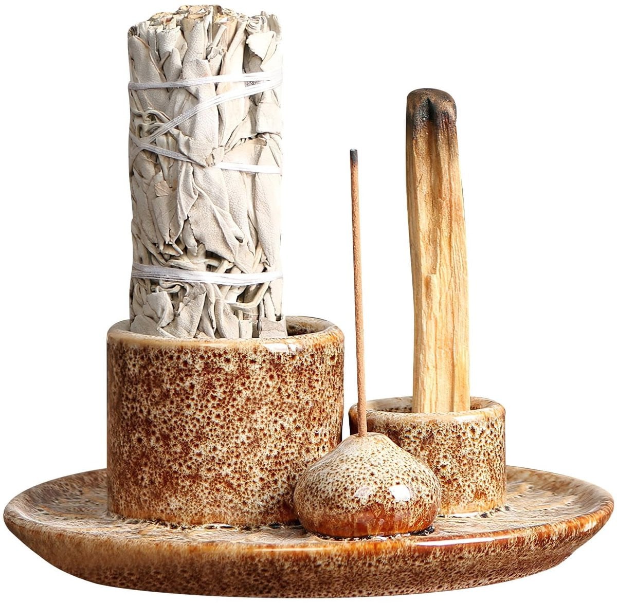 Dailygoody Palo Santo Wierookschaal - 4-in-1 Keramiek Wierookhouder voor Meditatie en Yoga