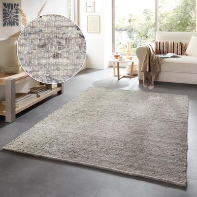 Wollteppich THEKO "Alm-Glück, Handwebteppich", grau, B:70cm H:12mm L:240cm, Schurwolle, Teppiche, reine Schurwolle, meliert, handgewebt, Wendeteppich, auch als Läufer