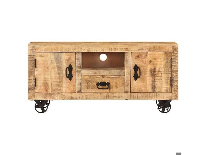 “Winter Sale TOP Armoire TV classique Brun - Meuble TV Bois de manguier brut 110x30x50cm PRO24970