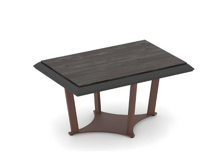 Xlmoebel Couchtisch XLMOEBEL Designer Beistelltisch Holzplatte Grau Metallbeine (Packung, Couchtisch), Made in Europa