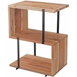 BEISTELLTISCH – Akazie Metall S-Form 45x60x30 cm