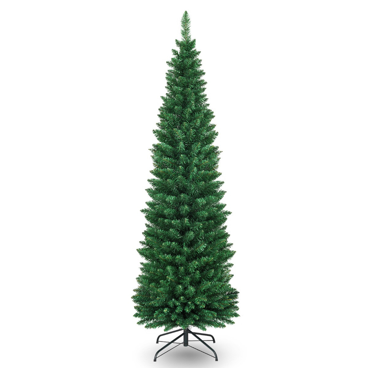 Costway Kunstmatige Potlood Kerstboom voor Binnen en Buiten, Groen, 180 cm