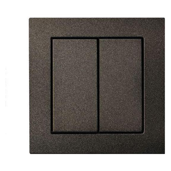 Liregus 2-Tasten-Impulsschalter EPSILON, rahmenlos mit Federkontakten, Farbe Anthrazit. (49081698)