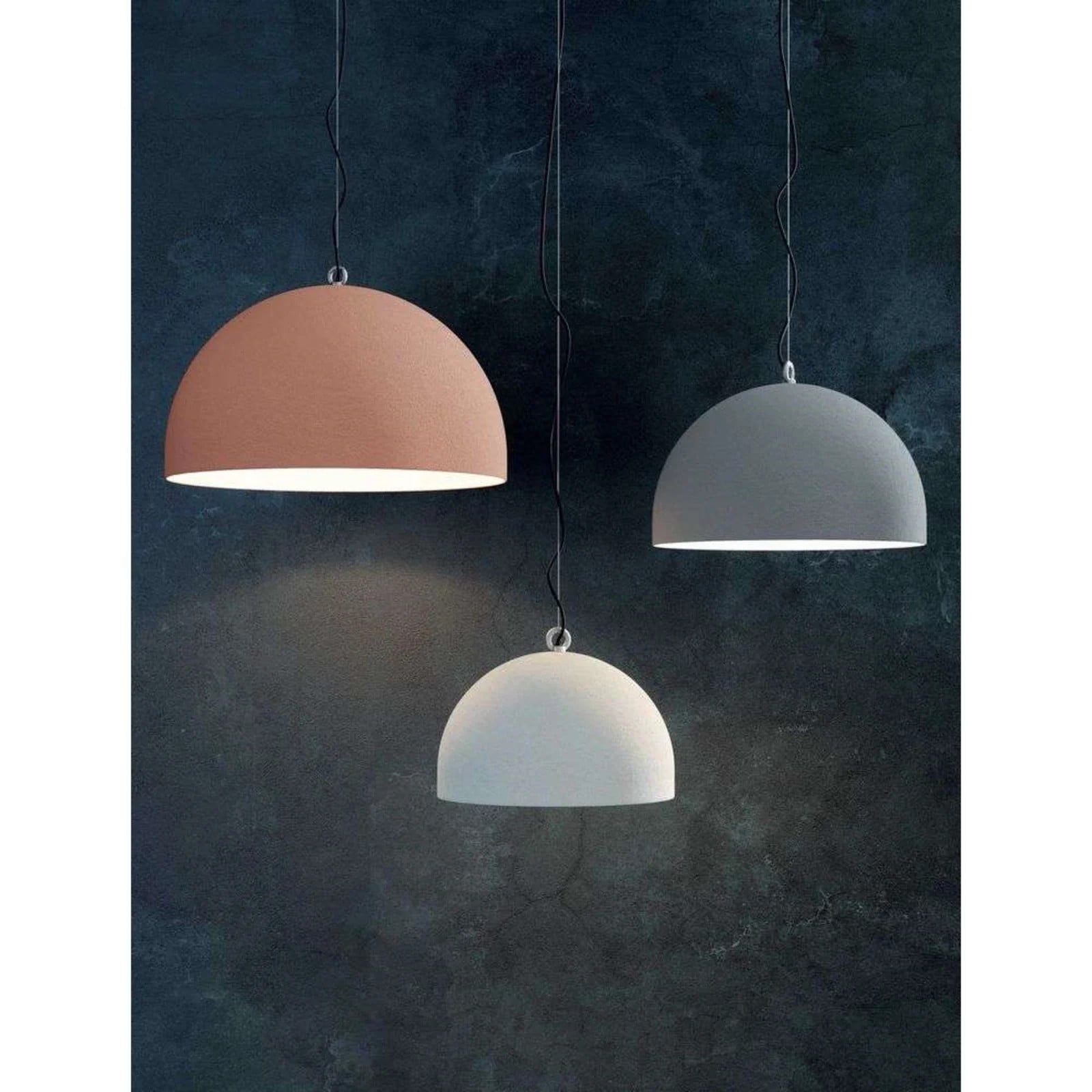 Diesel Living with Lodes Urban Concrete Dome hanglamp, roze, Ø50cm