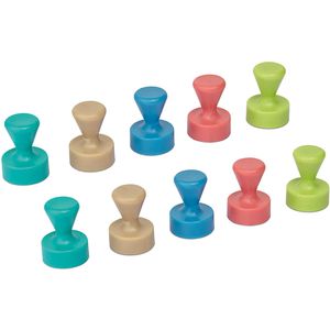 Maul Magnete 61684, farbig sortiert, Neodym Magnet, Ø 12 mm, Höhe 16 mm, Kegelmagnet, 10 Stück