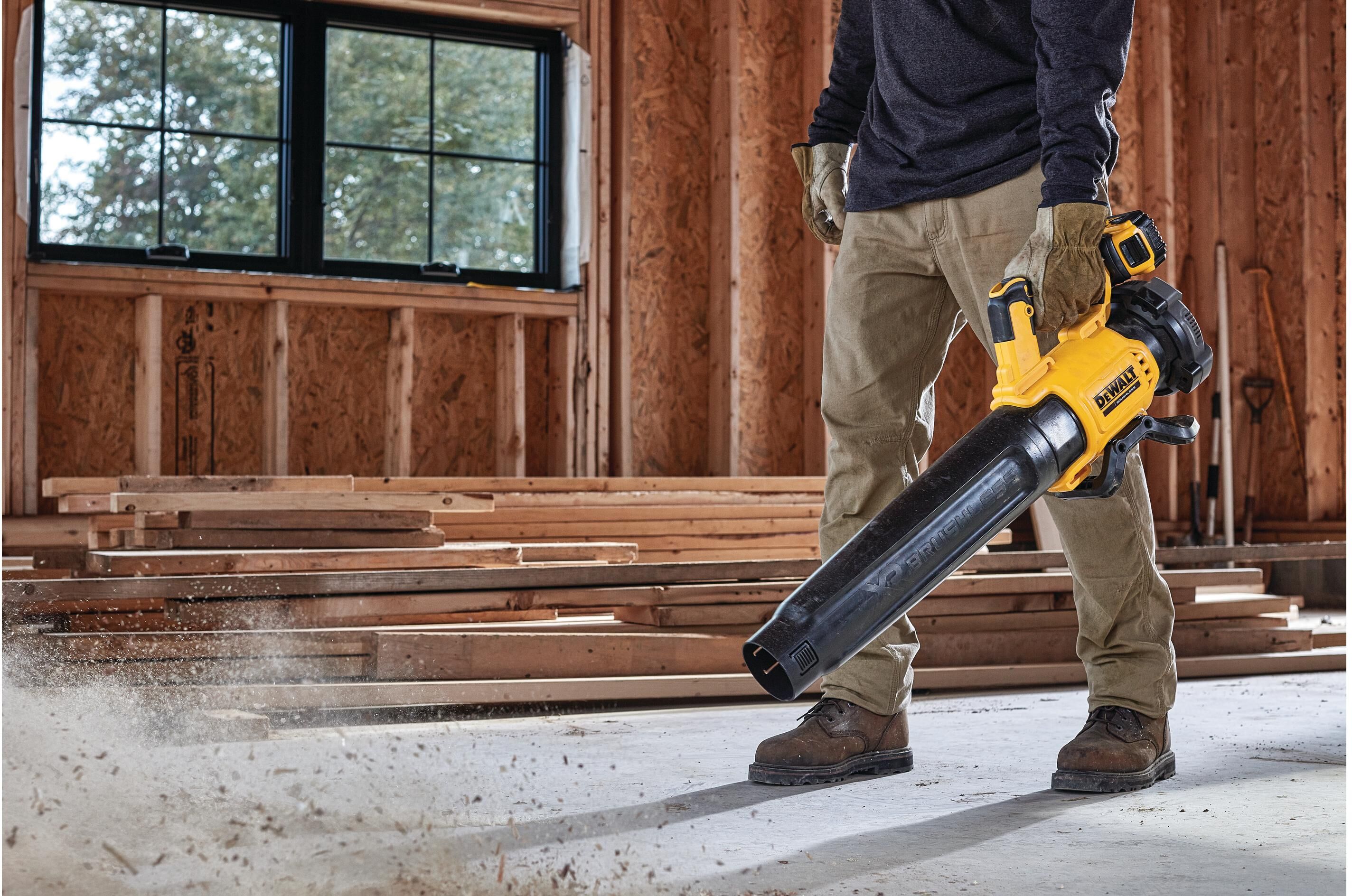 Akku-Laubbläser DEWALT "Basis (bürstenlos) 18 V Solo", gelb (grau), Laubsauger, Akku-Laubbläser grau Einheitsgröße