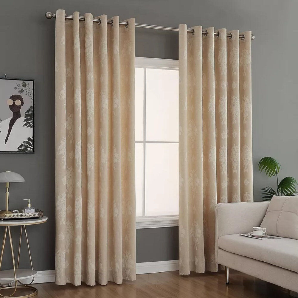 Rosdorf Park Vacaville Room Darkening Curtain Panel Pair Beige 90cm W x 90cm L