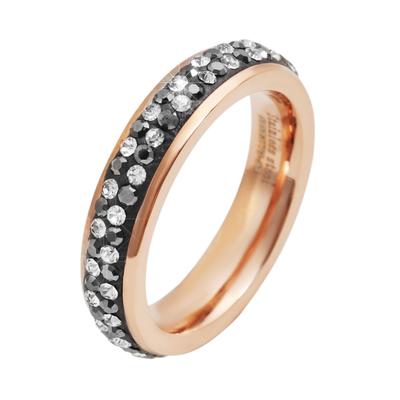 Fingerring AKZENT "Carina rosé, hautverträglich" Gr. 56, weiß, Fingerringe, Damen, 56, Edelstahl, Fingerring