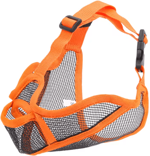 Inspire Curations AirComfort Frenchie Muzzle Breathable Short Snout Dog Muzzle For Safe Outdoor Control orange xxs