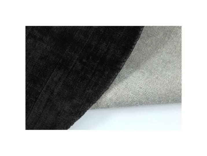 Tapis rond fait main en textile noir 150x150x2 cm