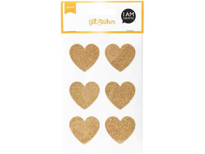 I AM CREATIVE Sticker Herz - Farbe: gold - Material: Papier - 850