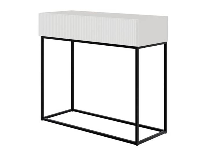 Selsey Konsolentisch Veldio, 90 cm, Weiß, Schwarze Beine Konsole