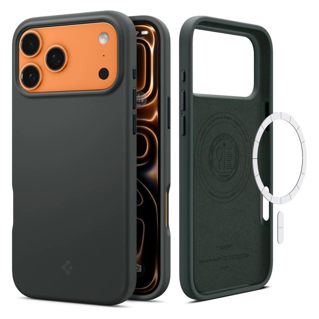 Spigen - Silicone Fit MagSafe - iPhone 17 Pro - Abyss Green (Apple iPhone 17 Pro) (198800)