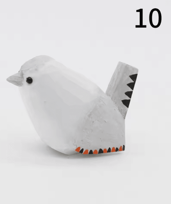 Inspire Curations Hand Carved Wooden Bird Figurine Mini Handmade Wood Bird Decor Cute Ornament 10
