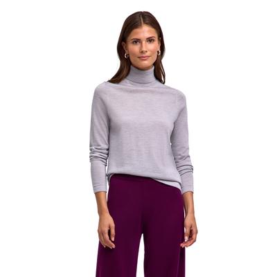 Strickpullover FALKE "Pure Merino Wool", Damen, Gr. S, grau (light grau heather (3106)), Pullover Strickpullover