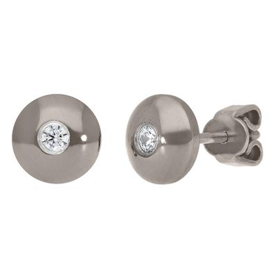 Paar Ohrstecker TITANIA "Ohrringe", grau (titanfarben), Ohrringe, Damen, Titan, mit Zirkonia