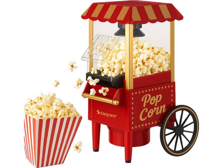 Beper BT.651Y - Popcorn Machine - Kar Design - Popcorn Maker - Popcorn Popper - Home Popcorn Machine - Commercial Popcorn Machine - Rood