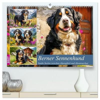 Berner Sennenhund. Sanfte Seelen zwischen Alpenglück und Abenteuerlust (hochwertiger Premium Wandkalender 2027 DIN A2 quer), Kunstdruck in Hochglanz