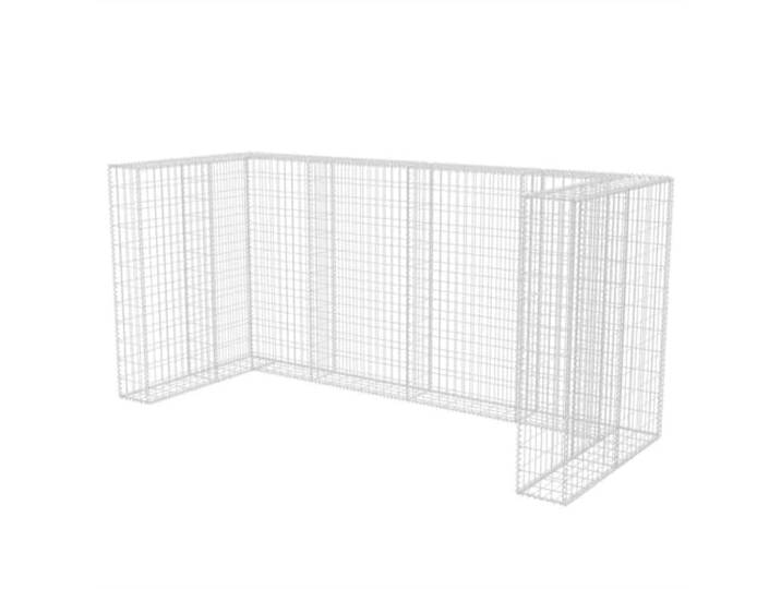 Gabionenrahmen für Mülleimer, dreifach, Stahl, 250 x 100 x 120 cm Rostverzinkter Stahl, geschweißtes Gitter, Draht 3,5 mm, Garten im Freien, stabile Struktur