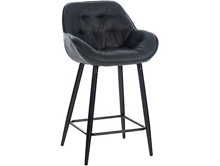 CLP Barhocker Gibson I Gepolsterter Tresenstuhl Mit Fußstütze, Farbe: dunkelgrau, Material: Stoff