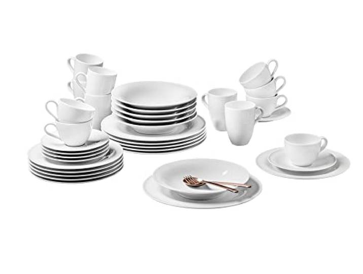 Seltmann Weiden Beat Kombieservice 36 Tlg. Tafelservice + Kaffeeservice + 6 Hekelbecher