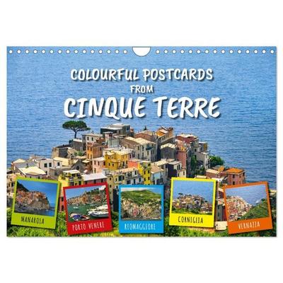 Colourful Postcards from Cinque Terre (Wall Calendar 2026 DIN A4 landscape), CALVENDO 12 Month Wall Calendar
