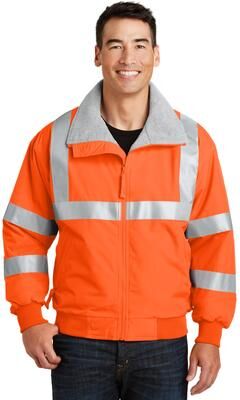 Port Authority SRJ754 Enhanced Visibility Challenger Jacket with Reflective Taping in Safety Orange/Reflective size Small   Nylon