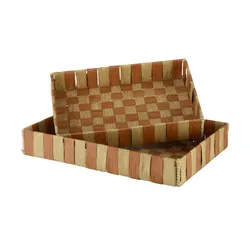 HOME STORY Korbtablett  2er Set   ¦ orange ¦ Papier,Metall ¦ Maße (cm): B: 35 H: 5,5 T: 25.0