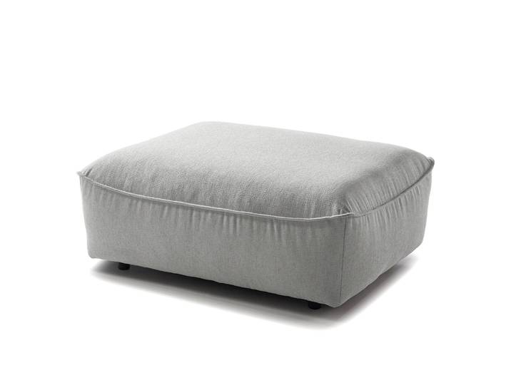 Repose-pieds capitonné 103 x 42 x 90cm Gris/Gris lumineux Tissu Saia: Gris clair