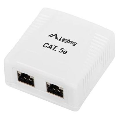 Lanberg gniazdo natynkowe ekranowane 2xRJ45 (OS5-0002-W)