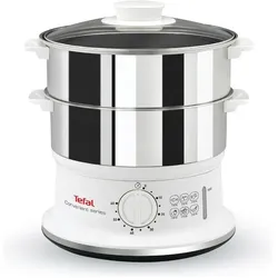 Tefal Convenient Series Dampfgarer (VC1451), Dampfgarer + Reiskocher, Weiss, Silber