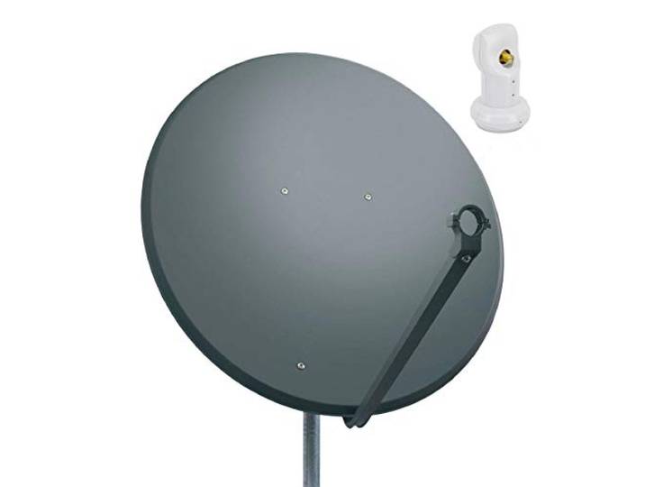 Premium X Satelliten-Komplettanlage 100cm SAT-Schüssel Stahl Anthrazit