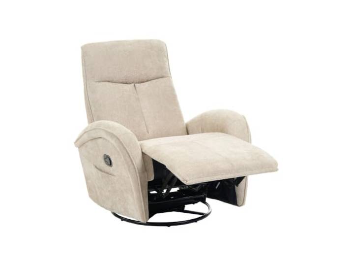 Beliani Relaxsessel Chenille Hellbeige manuell verstellbar Schaukelfunktion drehbar Danae