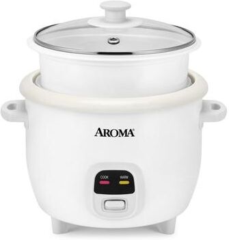 AROMA 6-Cup Rice Cooker & Food Steamer with Bonded Granite Nonstick Ceramic Refurbished