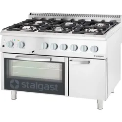 A&S polarny Gasherd 6-Brenner 36,5/7 kw 1200x700x850mm mit Backofen Gasbrenner