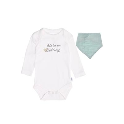 Erstausstattungspaket LILIPUT "kleiner Liebling", Mädchen, Gr. 50/56, grün (weiß, grün), 100% Baumwolle, KOB Set-Artikel Erstausstattungspaket, mit Musselinhalstuch und Langarmbody