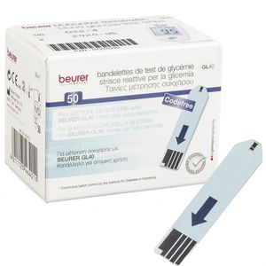 Beurer Beurer Blutzuckerteststreifen GL 40, für  GL 40 Messgeräte, 50 Stück
