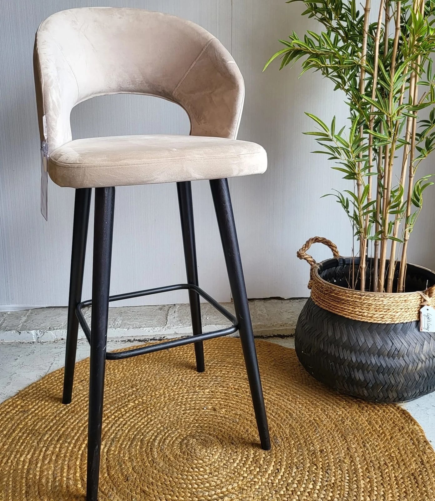 Richmond Interiors Barstoel Savoy Khaki Velvet