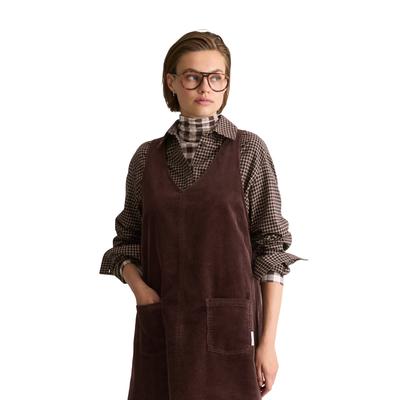 Cordkleid MARC O'POLO DENIM, Damen, Gr. M, N-Gr, braun (espresso braun), Cord, Obermaterial: 98% Baumwolle, 2% Elasthan, A-Linie ca. Mitte Oberschenkel, Kleider, A-Shape aus Baumwoll-Stretch