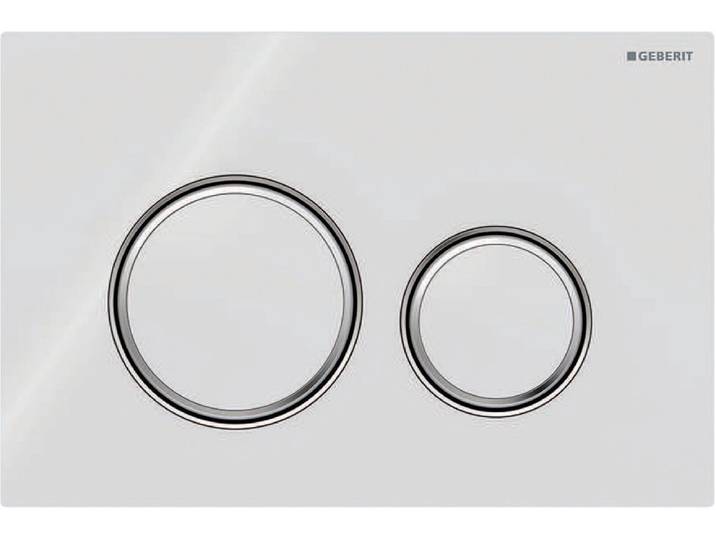 Geberit Sigma50 bedieningsplaat - 2-toets spoeling - rond - chroom/glas - dualflush - wit