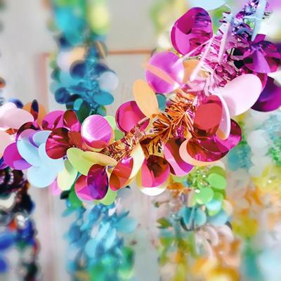 Inspired Living "Lush Eucalyptus Garland With White Flowers 70.8"" Artificial Greenery For Home, Party & Holiday Decor 2m Red"