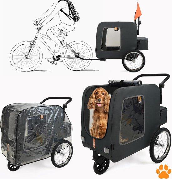 3-in-1 Hunde Fahrradanhänger - Hundeanhänger, Einkaufswagen - schwarz